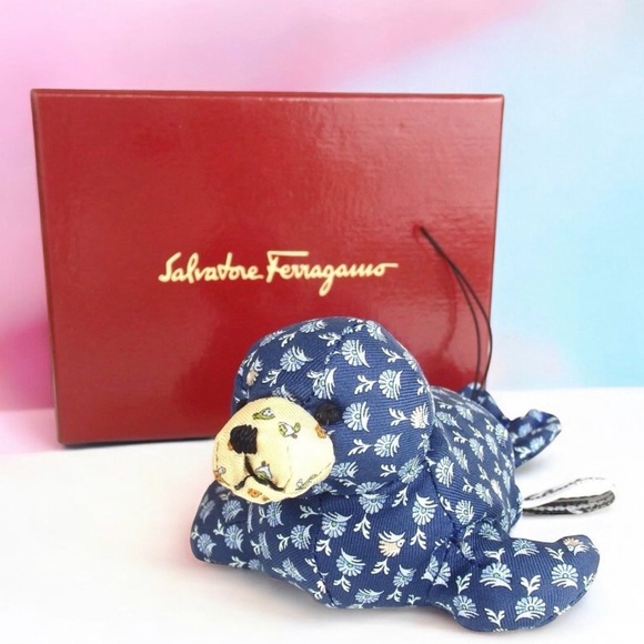 Salvatore Ferragamo 2005 Silk Plush Charm 🦭😍